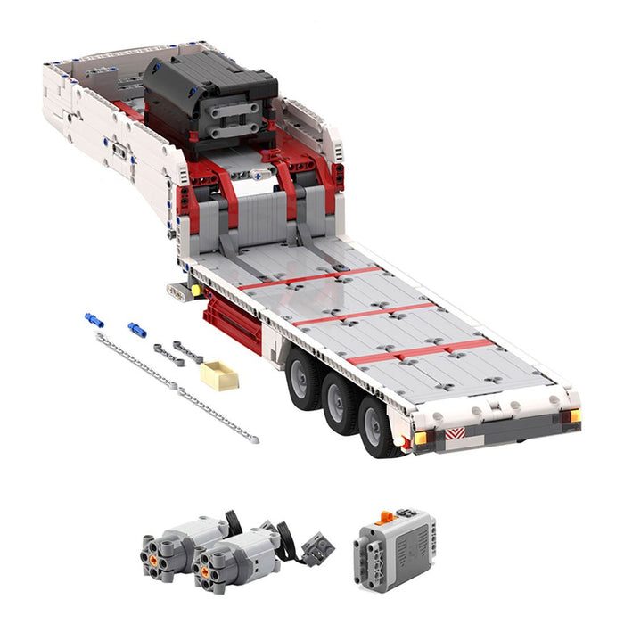MOC - 78480 Flatbed 3 axle trailer Building Blocks - LesDiy - Crane -