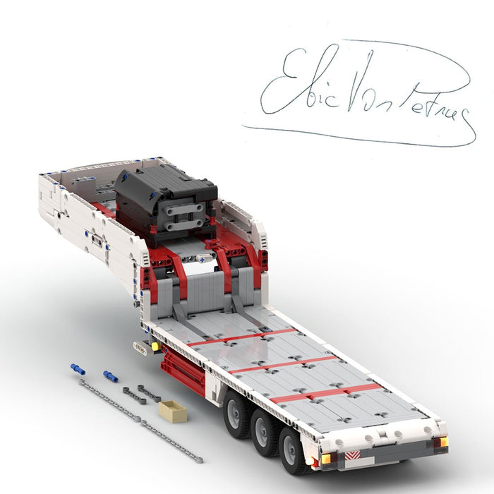 MOC - 78480 Flatbed 3 axle trailer Building Blocks - LesDiy - Crane -