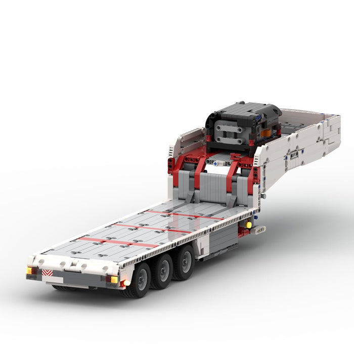 MOC - 78480 Flatbed 3 axle trailer Building Blocks - LesDiy - Crane -