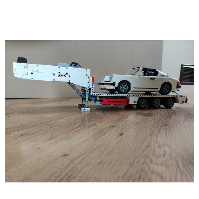 MOC - 78480 Flatbed 3 axle trailer Building Blocks - LesDiy - Crane -