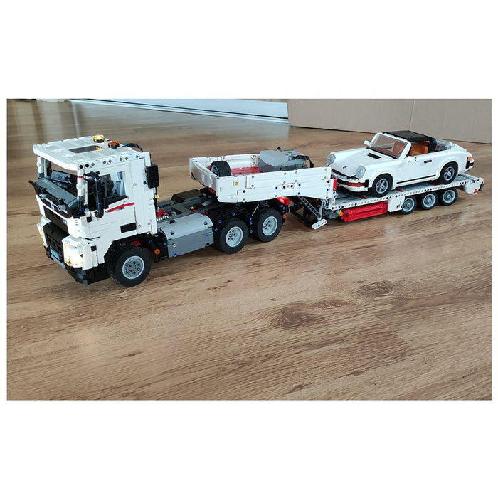 MOC - 78480 Flatbed 3 axle trailer Building Blocks - LesDiy - Crane -