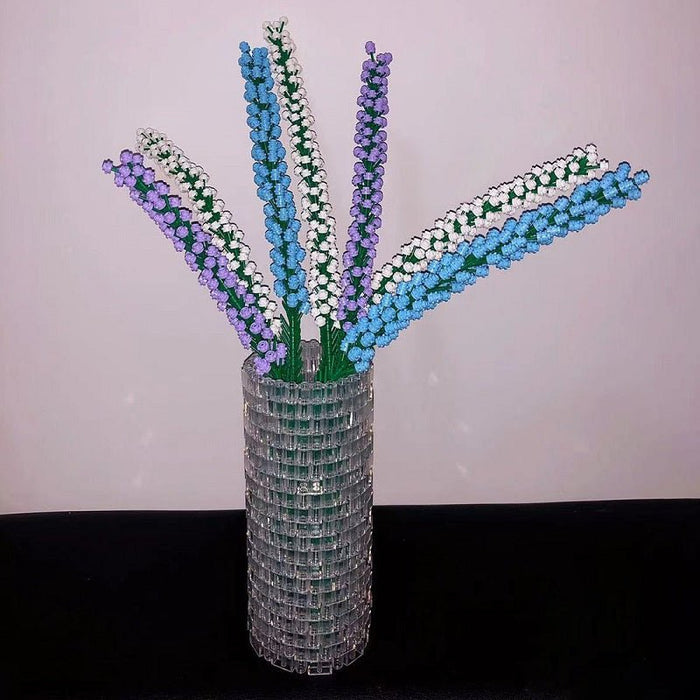 MOC 8 Bouquets Lavenders - LesDiy - MOC - With Vase
