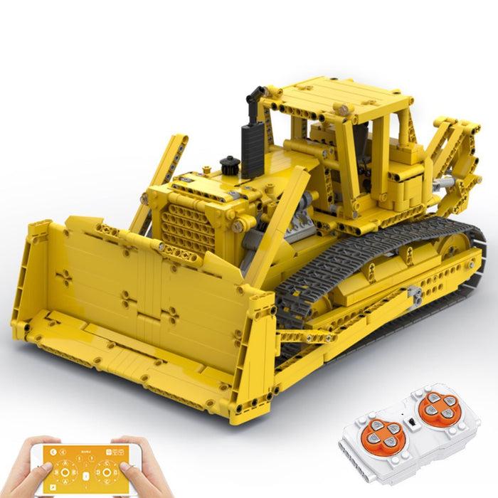 MOC - 83756 Caterpillar D9H RC Bulldozer Building Blocks - LesDiy - Bulldozer - with motor