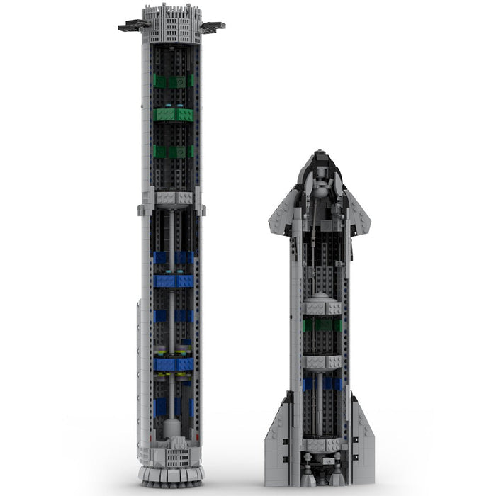 MOC - 94616+MOC - 149685 Starship rocket and Booster Building Blocks - LesDiy - Building Blocks - MOC - 149685
