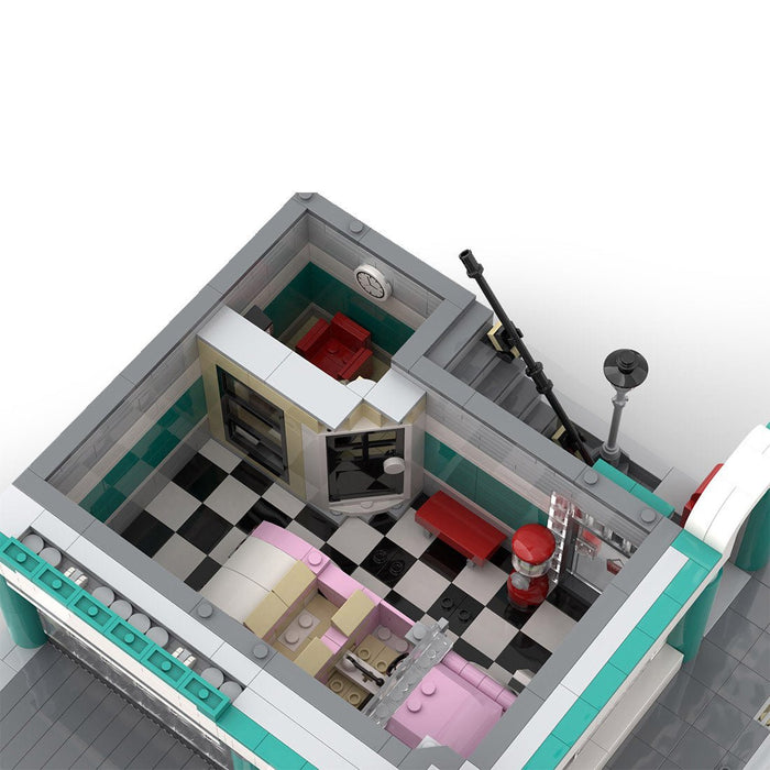 MOC - 97835 Car Dealership - 10260 Downtown Diner Alternative Building Blocks - LesDiy - MOC -