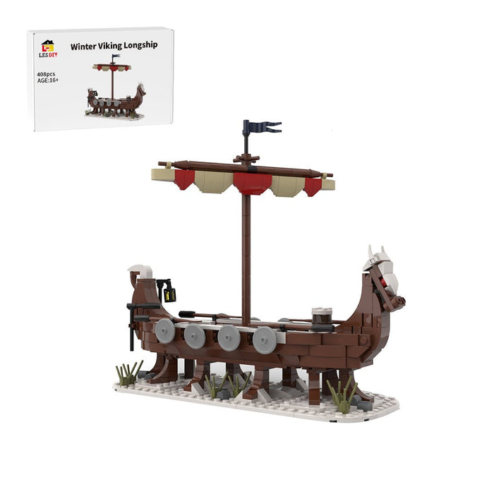 MOC - 98225 Winter Viking Longship Building Blocks - LesDiy - Building Blocks -