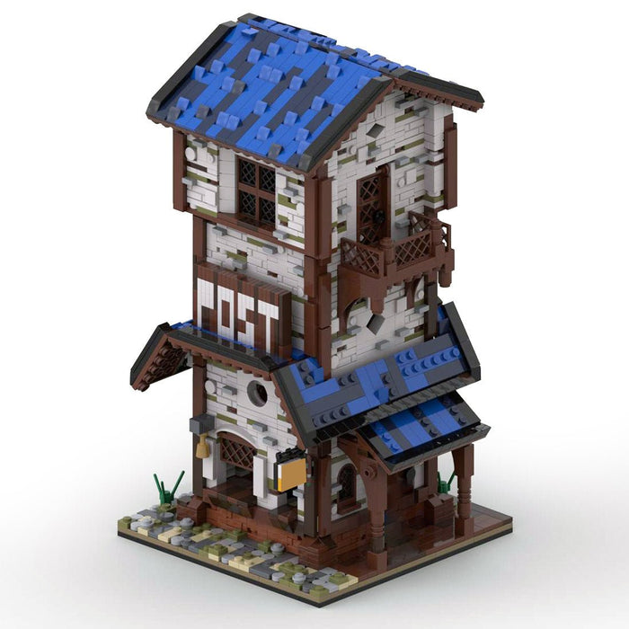 MOC Medieval Streetscape Station Structure Model - LesDiy - Locomotive -