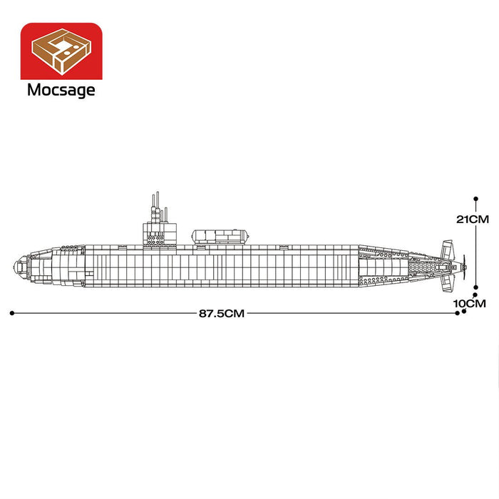 Mocsage 1/125 UCC Los Angeles - class Military Nuclear Submarine Model Building Blocks - LesDiy - Building Blocks -