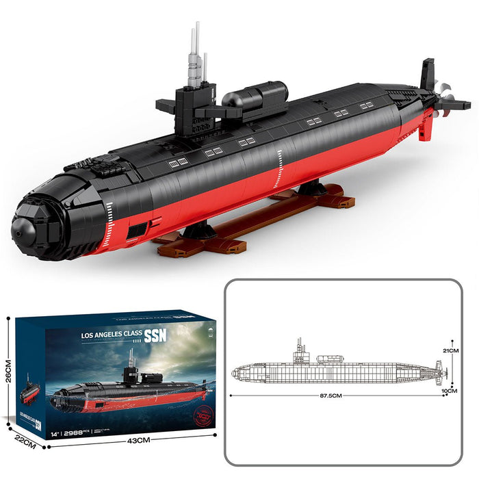 Mocsage 1/125 UCC Los Angeles - class Military Nuclear Submarine Model Building Blocks - LesDiy - Building Blocks -