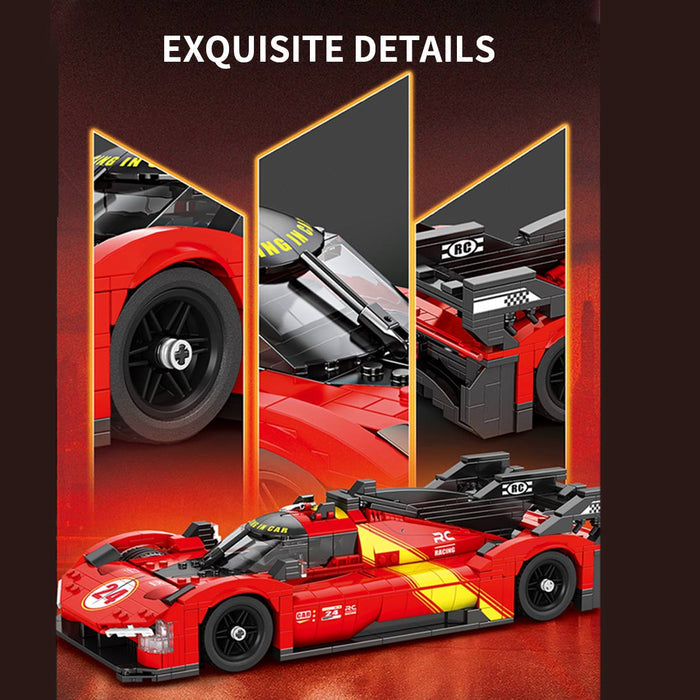 Mocsage 1:16 499P Supercar Building Blocks - LesDiy - Red