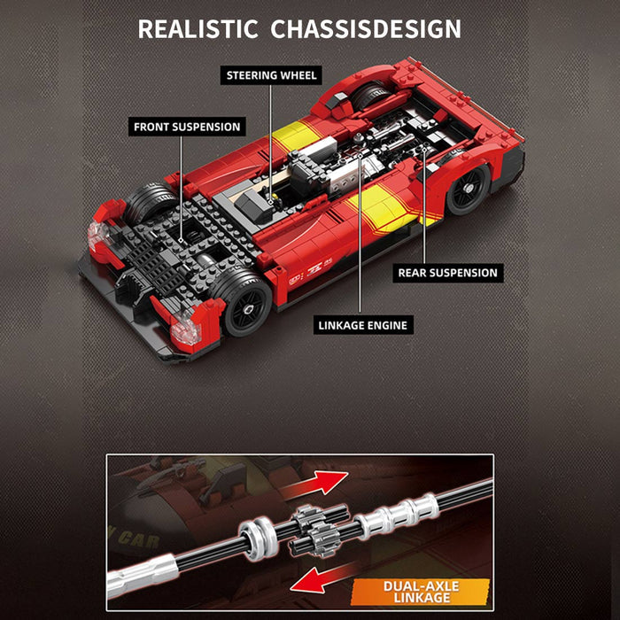 Mocsage 1:16 499P Supercar Building Blocks - LesDiy - Red
