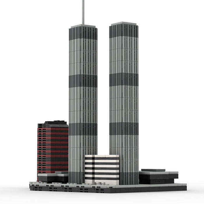 Mocsage 1/2000 Scale World Trade Center (1973 - 2001) Micro Parts Building Blocks Set (US Warehouse) - LesDiy -