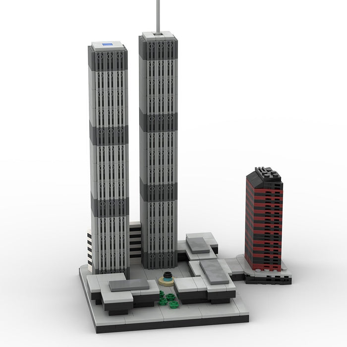 Mocsage 1/2000 Scale World Trade Center (1973 - 2001) Micro Parts Building Blocks Set (US Warehouse) - LesDiy -