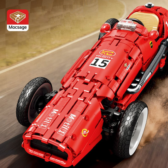Mocsage 1/8 Scale 1950s Retro Championship Race Car Building Blocks - LesDiy -
