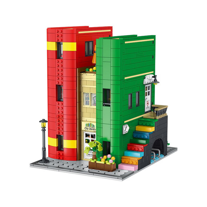 Mocsage City Library Modular Street Scene Building Blocks - LesDiy - building blocks -