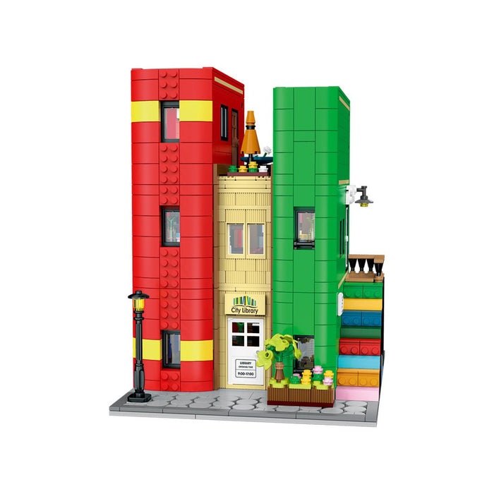 Mocsage City Library Modular Street Scene Building Blocks - LesDiy - building blocks -