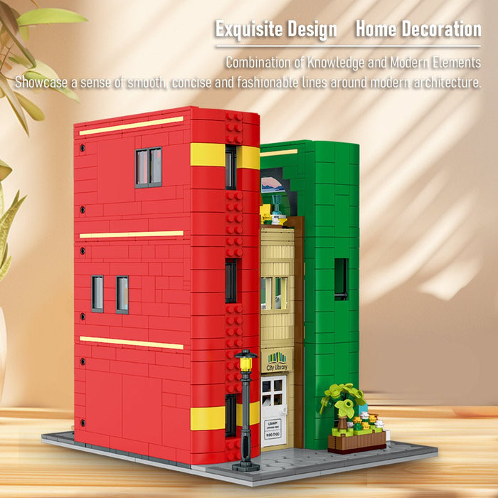 Mocsage City Library Modular Street Scene Building Blocks - LesDiy - building blocks -
