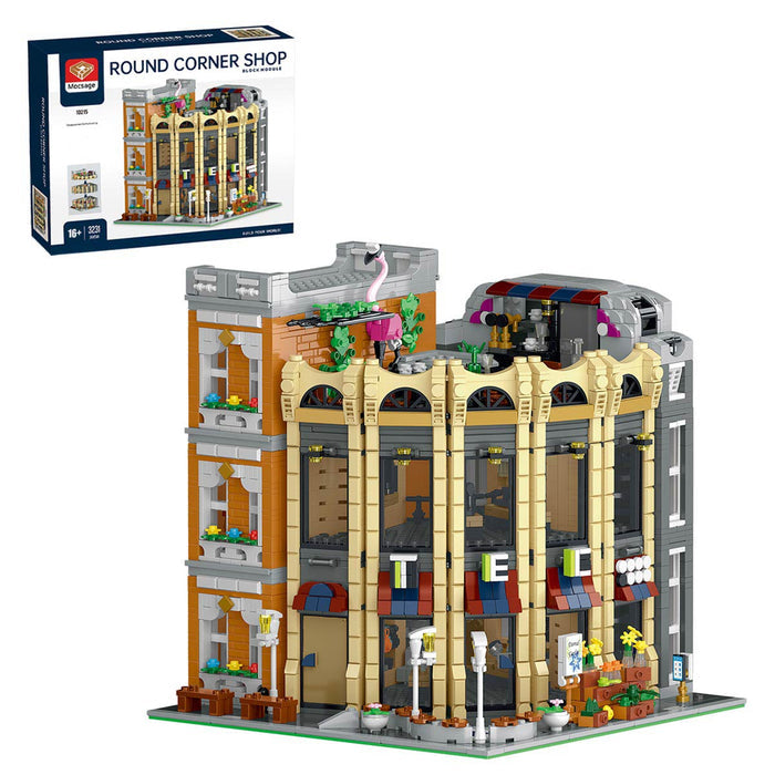 Mocsage European Department Corner Store with Light Building Blocks - LesDiy - Building Blocks -