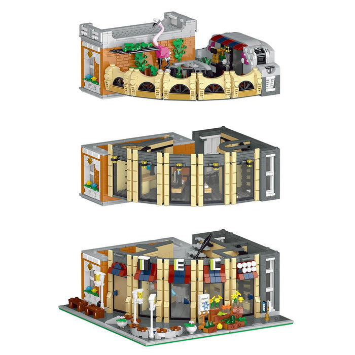Mocsage European Department Corner Store with Light Building Blocks - LesDiy - Building Blocks -