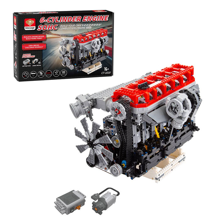 Mocsage Inline 6 - Cylinder SOHC Turbocharged Engine Building Blocks - LesDiy - building blocks -