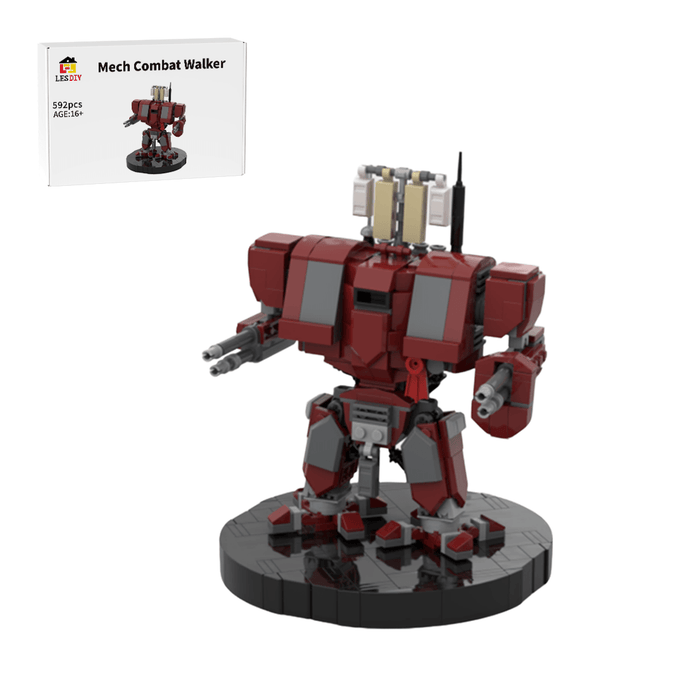 Mocsage Mech Combat Walker Building Blocks - LesDiy - Red