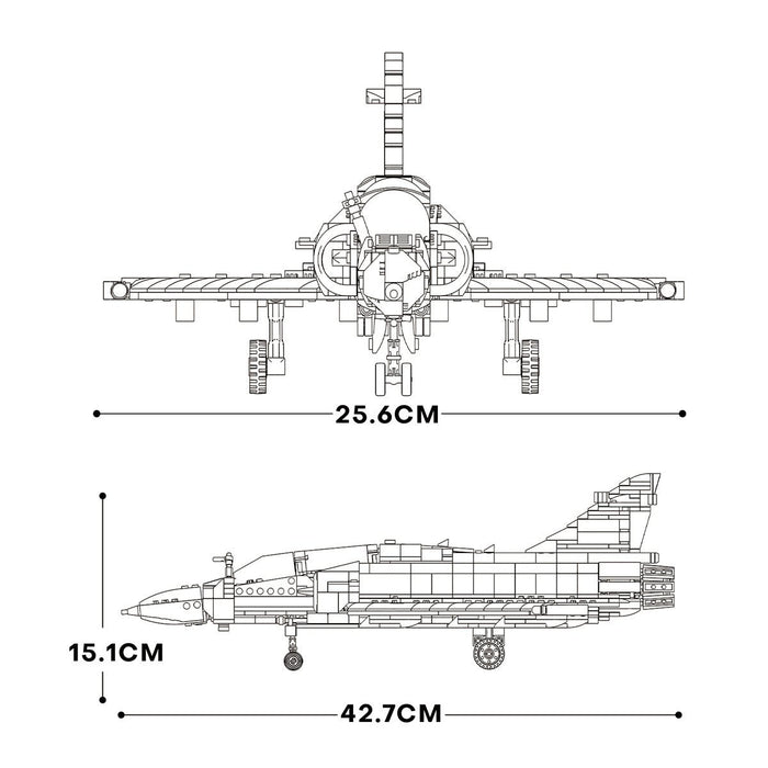 Mocsage MOC - 96165 French Military Aviation Fighter Building Blocks - LesDiy - MOC -