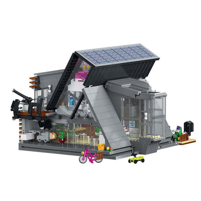 Mocsage Modern Villa with LED Light Building Blocks Set - LesDiy - building blocks -