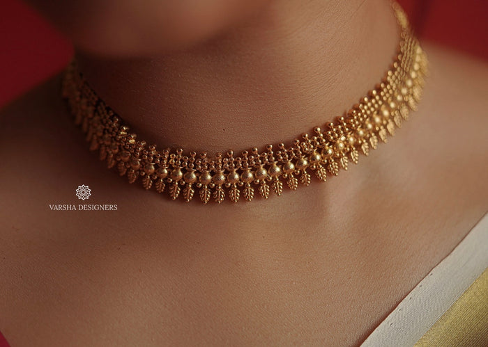 Matte Finish Necklace with Pearl Jhumkas