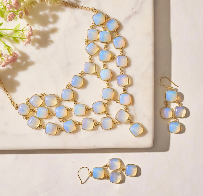 Multi Layer Moonstone Necklace