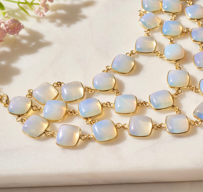 Multi Layer Moonstone Necklace
