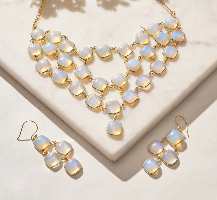 Multi Layer Moonstone Necklace