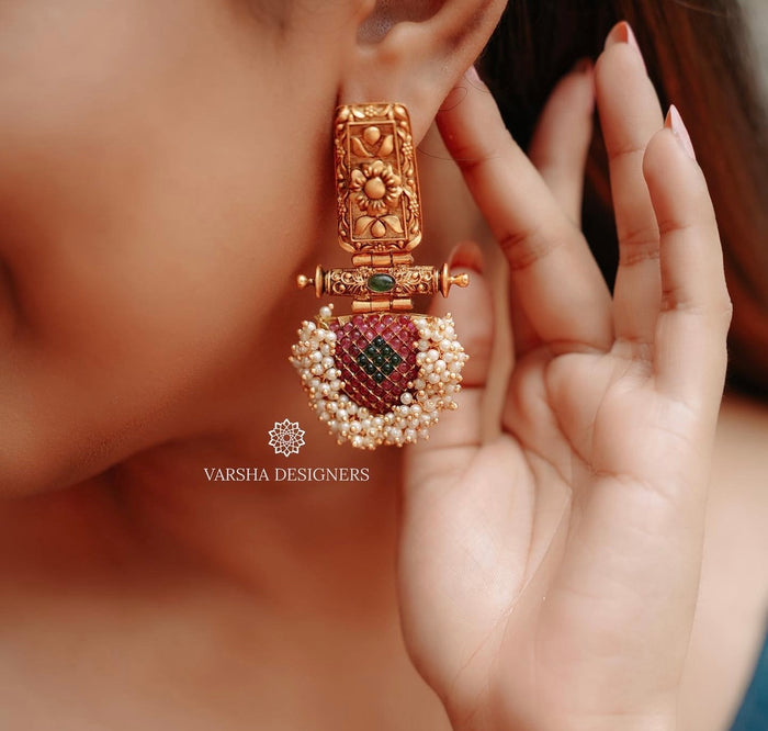 Multi Stone Rivet Guttapusalu Earrings
