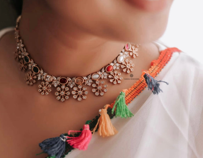 Navaratna Necklace Set