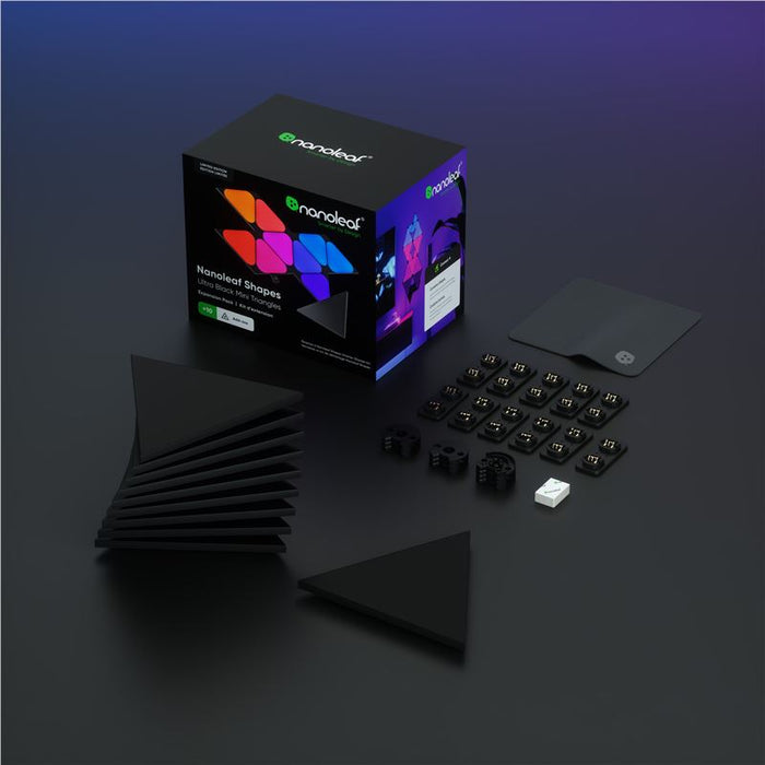 Pachet extensie 10 mini-panouri Nanoleaf Shapes Black Mini Triangles
