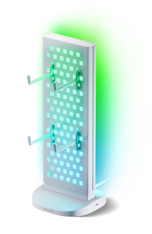 Panou luminos de birou Nanoleaf Pegboard Desk Dock cu hub USB, alb