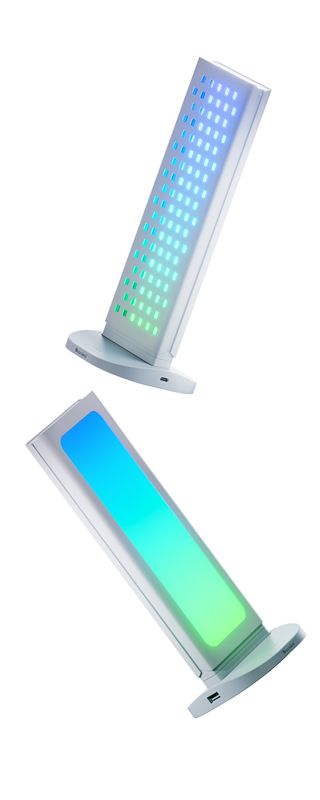 Panou luminos de birou Nanoleaf Pegboard Desk Dock cu hub USB, alb