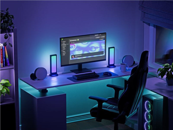 Panou luminos de birou Nanoleaf Pegboard Desk Dock cu hub USB