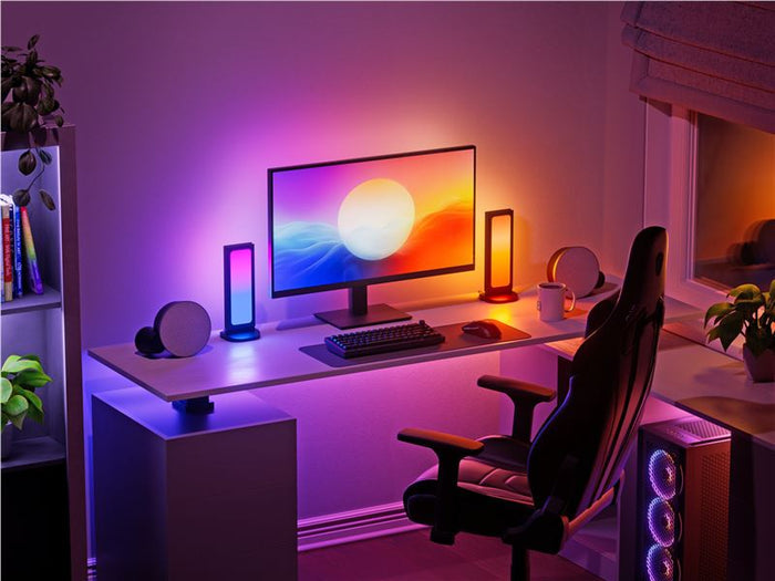 Panou luminos de birou Nanoleaf Pegboard Desk Dock cu hub USB