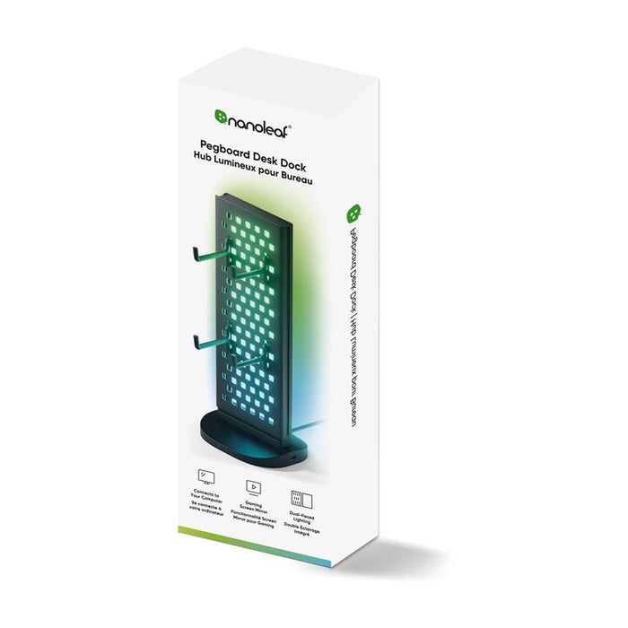 Panou luminos de birou Nanoleaf Pegboard Desk Dock cu hub USB