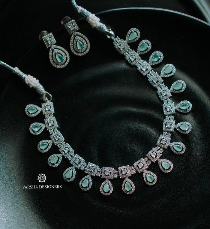 Pastel Sky and White Stone Designer Necklace
