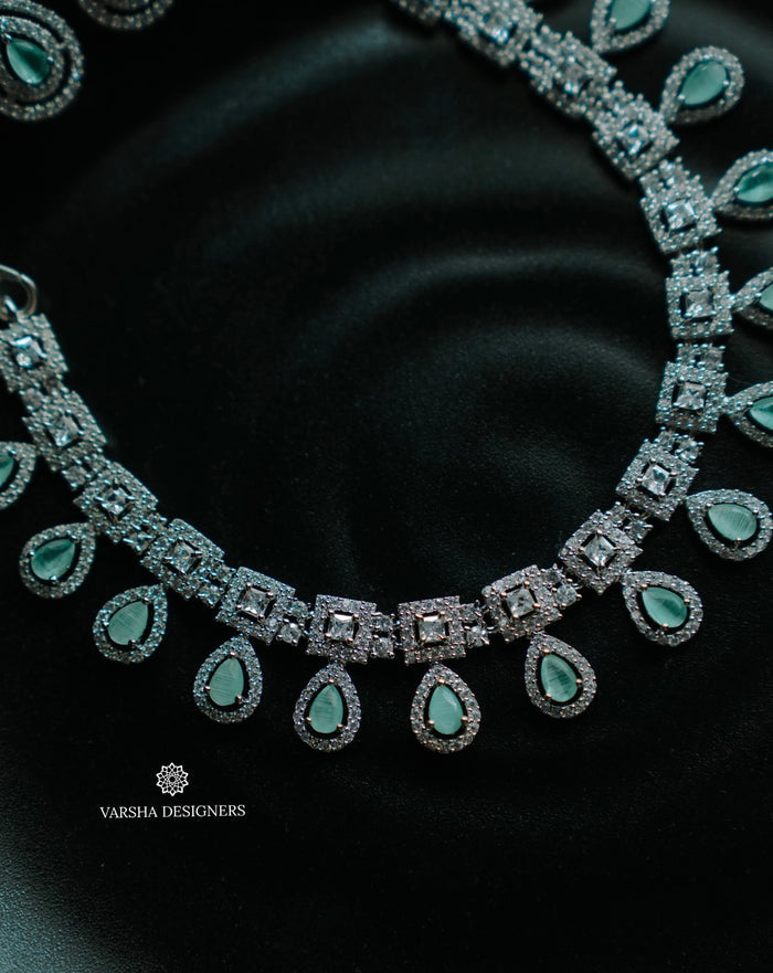 Pastel Sky and White Stone Designer Necklace