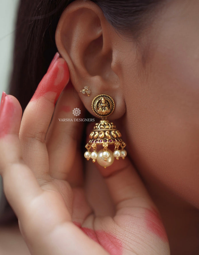 Peacock Motifs Temple Necklace Set