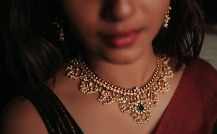 Premium Matte Guttapusalu Necklace Set