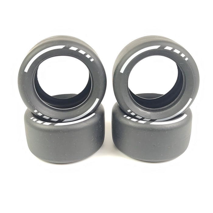 Racing Printed Slick Tire Set of 4 Slick Tires & 4 Electroplated Rims - LesDiy -
