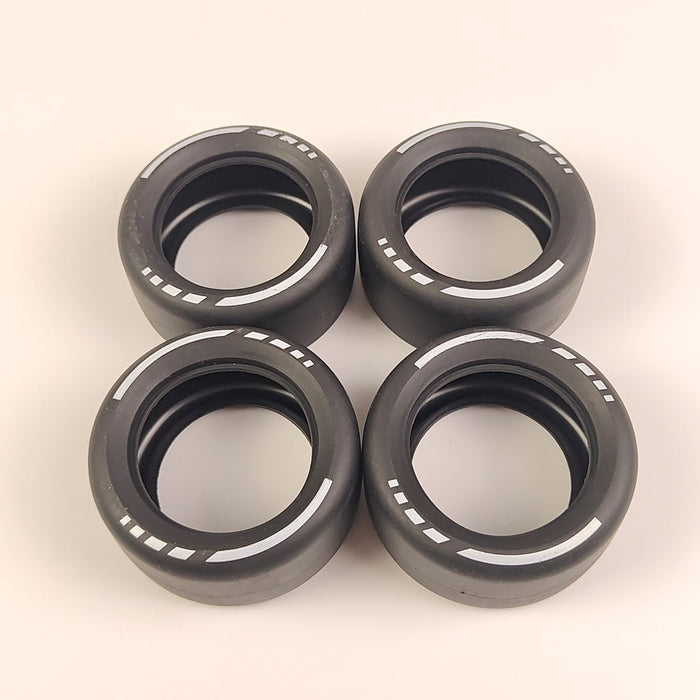 Racing Printed Slick Tire Set of 4 Slick Tires & 4 Electroplated Rims - LesDiy -