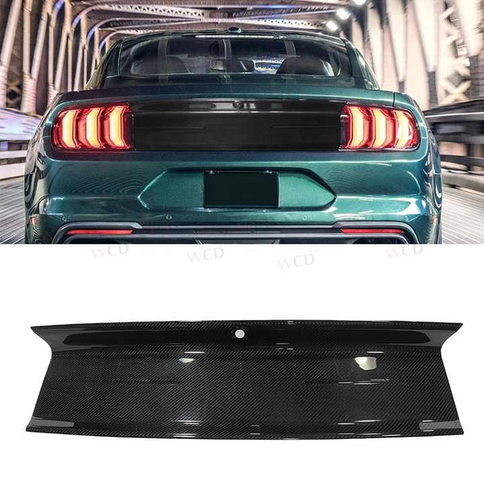 Real Dry Carbon Fiber Rear Trunk Lid Panel Cover for Mustang 2015-2020 Rear Decklid Trim Cover Car Accessories - CAR CRAFT INDIA