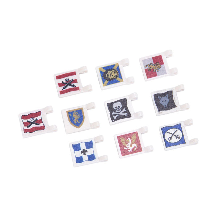 Rectangle 2×2 Double - sided Flag with Clip Building Blocks Part - LesDiy -