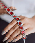 Rich Carmine Zircon Stone Necklace