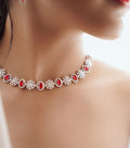 Ruby and White Stone Designer Necklace
