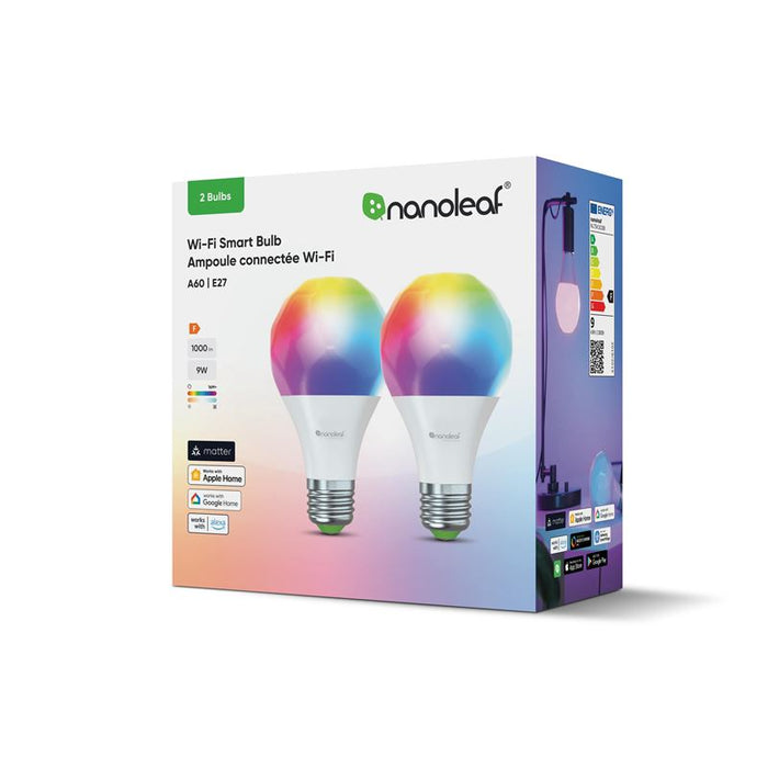 Set 2 becuri smart Nanoleaf Matter A19 E27, Wi-Fi